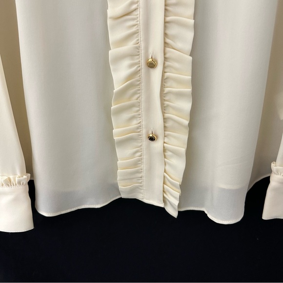 MICHAEL Michael Kors Cream Ruffle Blouse - Picture 8 of 12